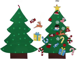 Aytai DIY Felt Christmas Tree Set with Ornaments for Kids, Xmas Gifts, New Year Door Wall Hanging Decorations