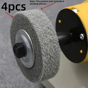 4 pieces -3-inch heavy-duty fiber abrasive polishing wheel, equipped with nylon abrasive, suitable for metal, stainless steel, wood, plastic, composite materials-personal and professional use.