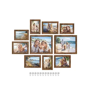 【Deals For You】SONGMICS Picture Frames with 16 Mats, Set of 10 Collage Photo Frames, Two 8x10, Four 5x7, Four 4x6 Frames, Hanging or Table Display, Glass, 12 Non-Trace Nails