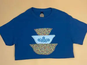 Vintage Dish Patchwork Embroidered T-Shirt