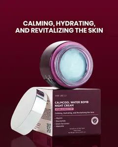 [RUBY VIBE CO] CalmCool Hydration Water Bomb Night Cream - Soothing, Cooling, Barrier-Repair Moisturizer with Green Tea Extract & Antioxidant Formula for All Skin Types