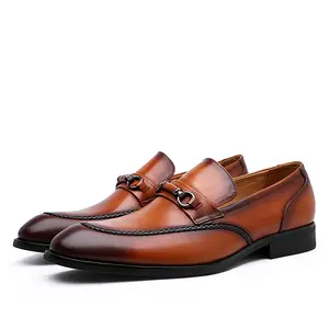 DESAI horsebit leather loafers Man's low-top  business casual pattern shoes DS891705