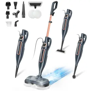 [WeeklyDeals]DEVOAC VM6 Electric Rotating Steam Mop & Household Steam Cleaner, 10-in-1 Steam Mop, 3 Adjustable Steam Levels,Floors Clean, Kitchen, Tiles, Walls, Cabinets, Gaps; Fast Heat-Up, Removes Grease and Grime, Multi-Purpose Cleaning Tool