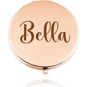 Personalized Compact Mirror for Women,Engraved Compact Mirror with Text,Personalized Name Mirror,Portable Pocket Mirror,Custom Gift for Girl Girlfriend Mother