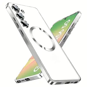 Luxury Magnetic Protective Case compatible with Samsung compatible with Galaxy A57 A37 A27 A17 A56 A55 A54 A36 A35 A34 A26 A25 A16 A15 A14 A06 A05 A05S 4G/5G, Glitter Plating Cover Clear Soft