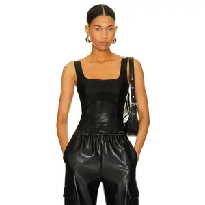 HEARTLOOM Dante Faux Leather Tank in Black