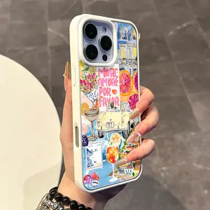 Magnetic Compatible Case for iPhone 17 16 E Pro Max 15 Plus 14 13 12 11 XS XR, Kawaii Italian Amore Vibe Pattern | Lightweight, Shockproof, Silicone, Aesthetic, and Scratch Resistant