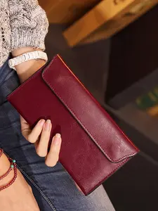 Women Slim Genuine Leather Wallet, Long Clutch Coin Purse, Luxury Design, Casual Style, All Seasons Use, Perfect Gift