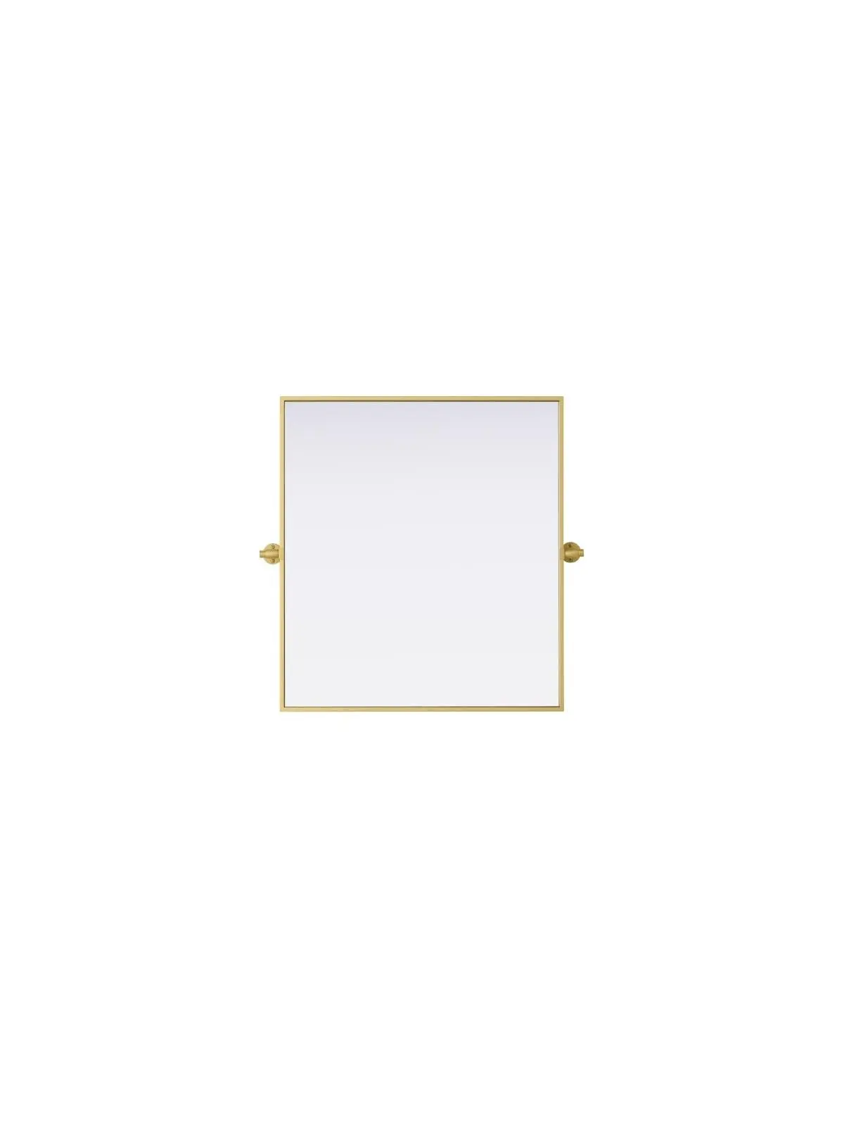 212 MAIN Amoura Series Brass Rectangle Pivot Bathroom Mirror - 27x30 in., Adjustable Angle, Wall-Hanging Metal Mirror, Moisture-Resistant Iron Fixture, Modern Mount for Damp Spaces