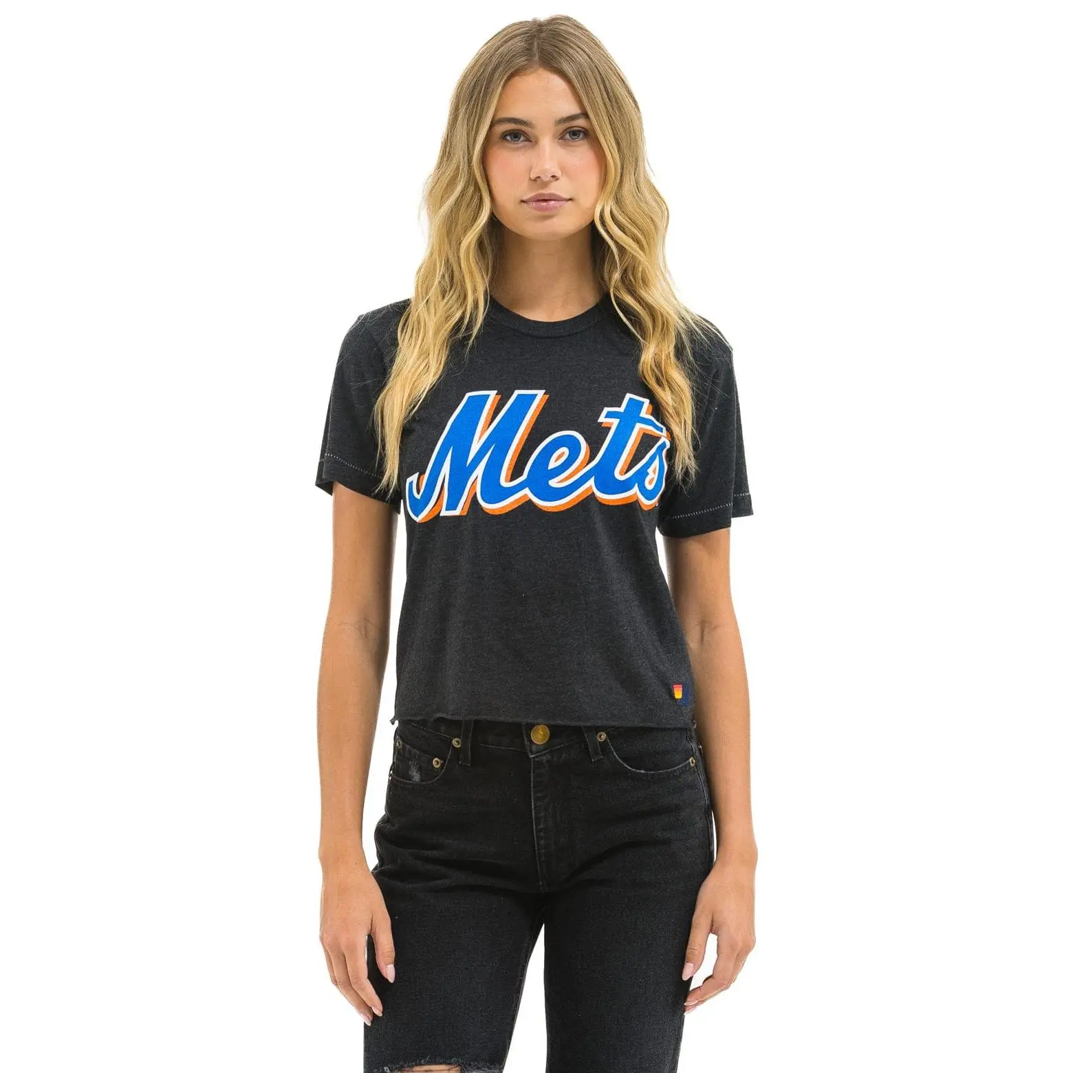 NY METS AVIATOR NATION BOYFRIEND TEE - BLACK