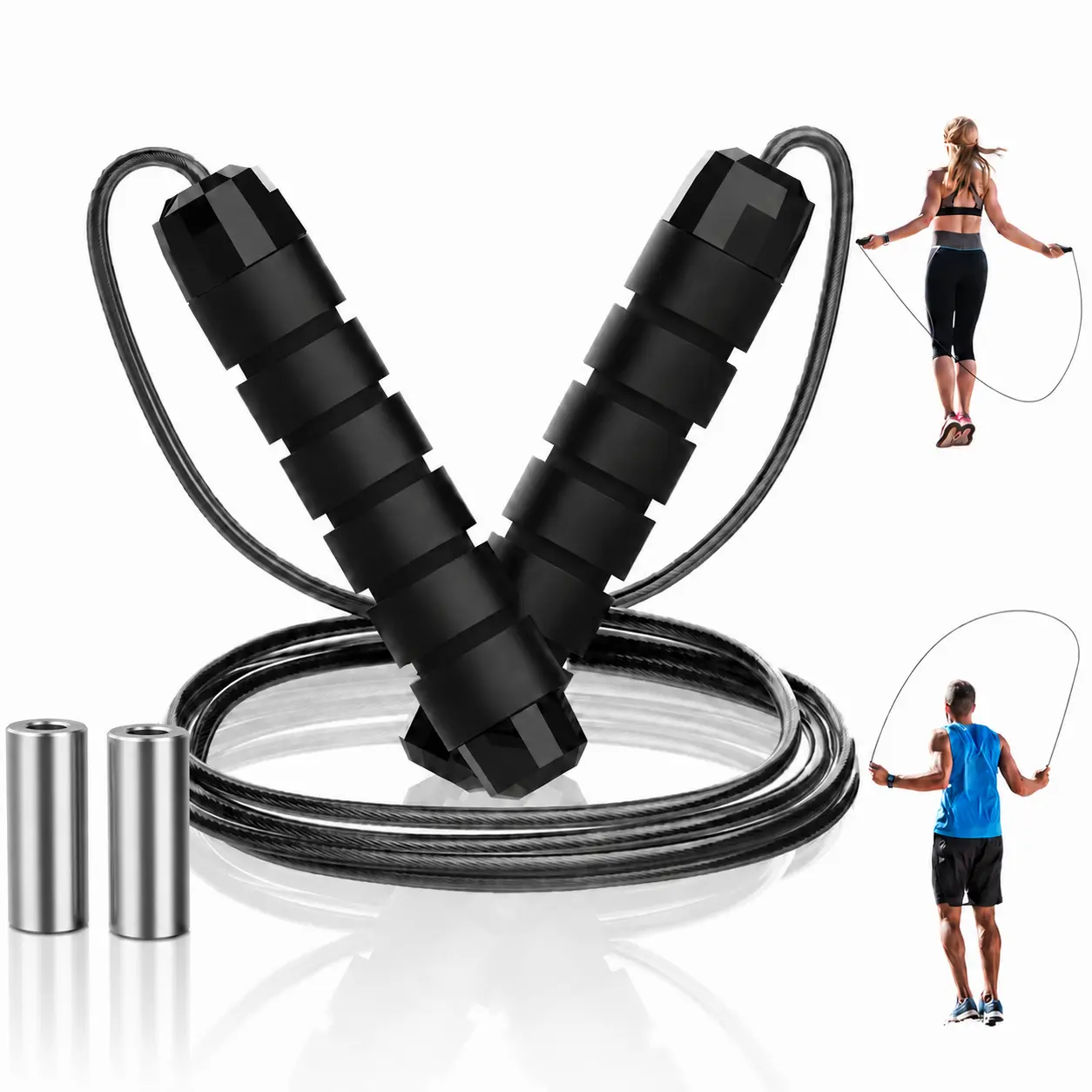 Adjustable-Pro Speed Skipping Rope - Ball Bearings Swivel, Comfortable Ergo Handles, Customizable Fit for All Ages, Home/Gym/School Workouts, Jump Rope, Seamless Workout, Swivel Heads, Fitness For Everyone