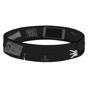 FlipBelt Zipper Running Belt with Zipper Pocket, 3 Open Access Points, Compatible with iPhone 16 Pro Max Heart Monitor Led Headlamp Rechargeable