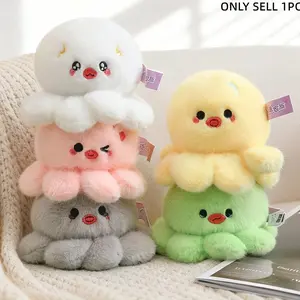 Mini Cute Octopus Plushie Keychain, Soft Multicolor Stress Relief Smile Emoji, Perfect Bag Accessory, Ideal Gift for Girlfriend
