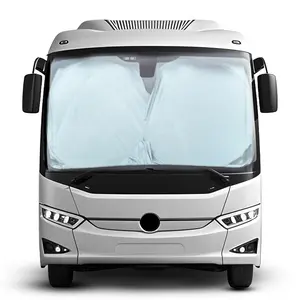 EcoNour Polyester RV/Motorhome Windshield Sunshade, 102"x51" Oversized Snap-On Reflective Accessory, UV Blocking Automotive Heat Shield & Exterior Protection Item