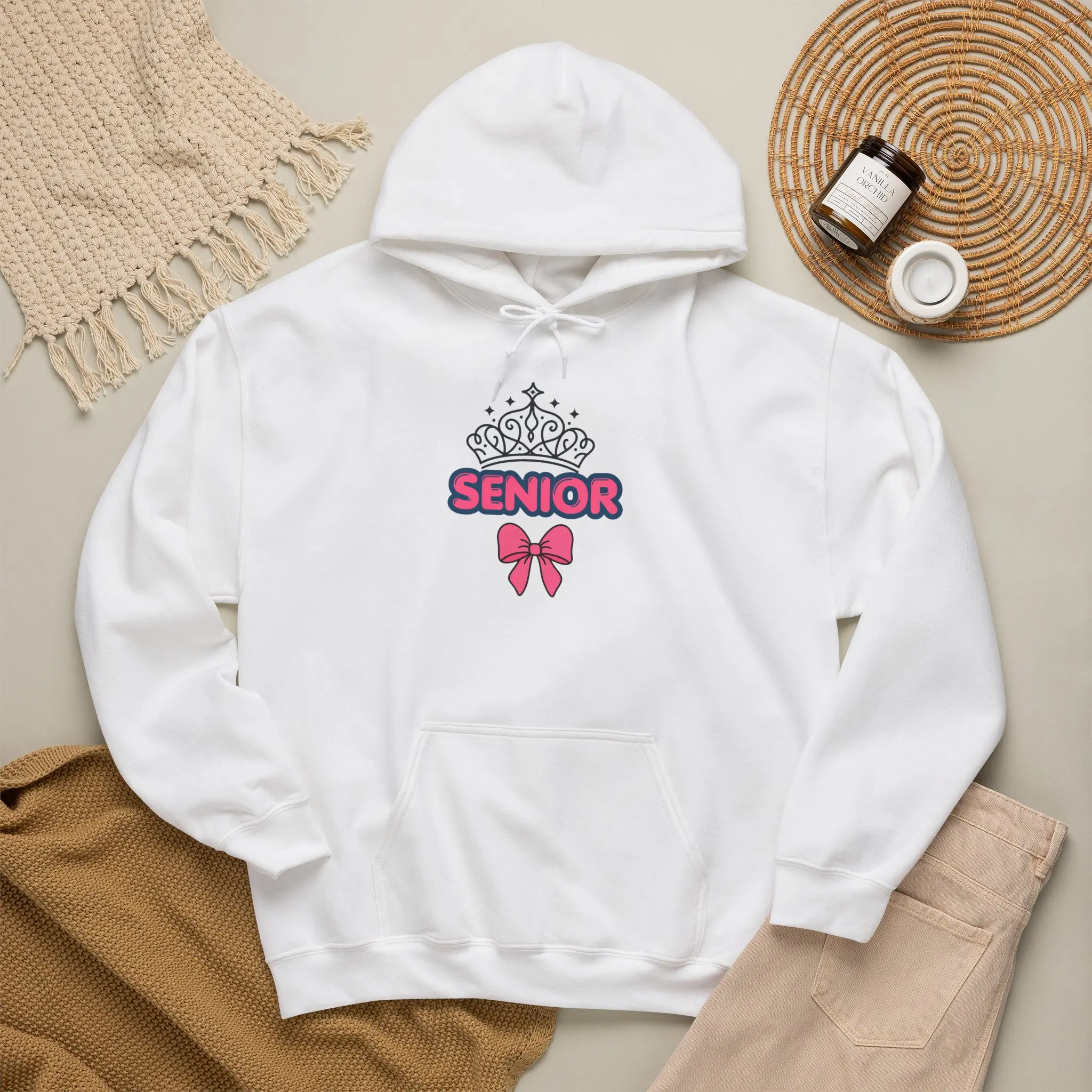Senior Crown with Bow Hoodie | Senior Year Pride sweatshirt | Back to School | Last Year College | Teen Gift