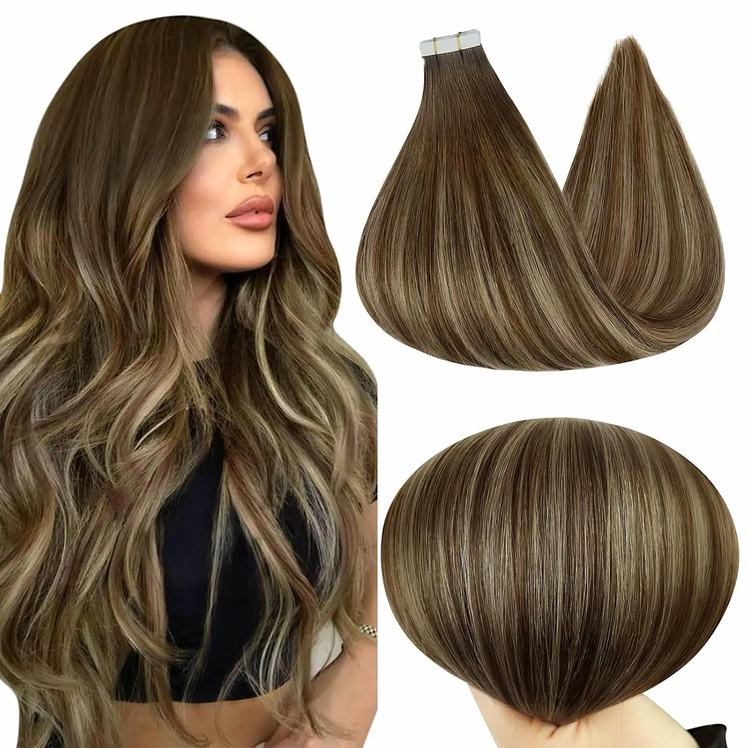 Full Shine Tape in Hair Extension Affordable Soft and Natural Human Hair Extensions 20Pcs/50G #tiktokshopsummersale