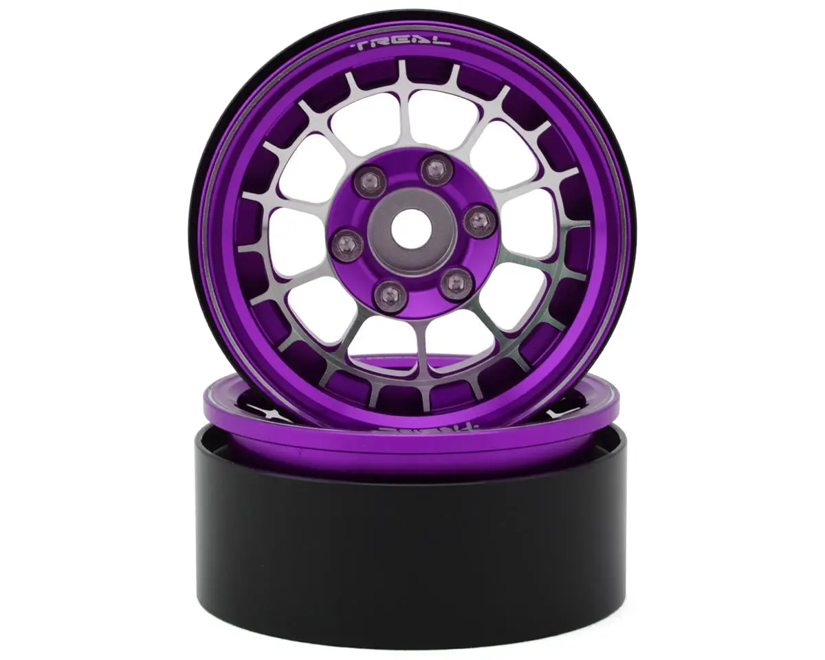 TLHTWHEEL-64 Treal Hobby Type A 1.9'' Spoked Beadlock Wheels (Purple) (2)