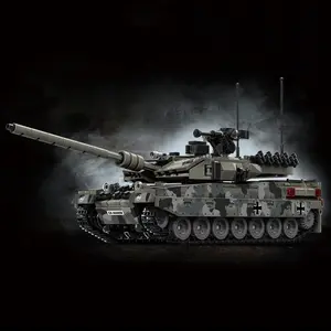 1009PCS Leopard 2A7 Heavy Tank Bricks Toys 360 ° Rotating Turret Assembly Military Armored Car Creative Building Blocks Model Ornament Gifts For Kids Adult Building Blocks Set, Building Block Kit