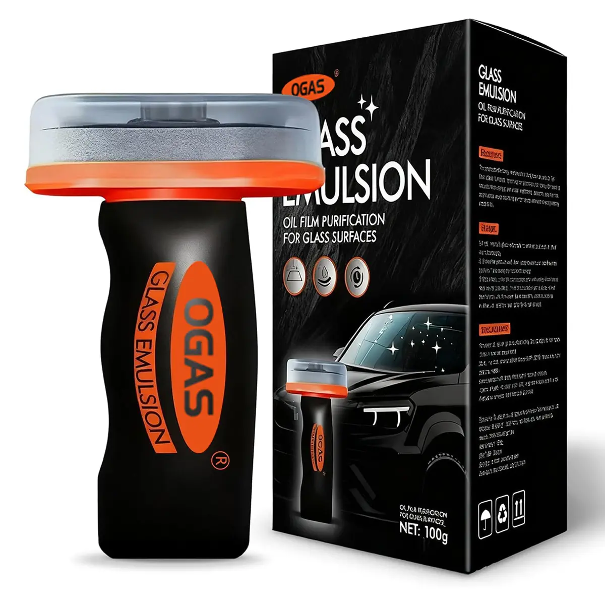 Windshield & Rearview Mirror Oil Film Eraser Wand- All-in-One Pro Kit with Glass Cleaning Emulsion Formula and Sponge - The Ultimate Streak-Free Solution to Prep for Rain Repellents-Universal Rainproof and Anti-Fog Glass Cleaning Brush tiktokshopspringglo