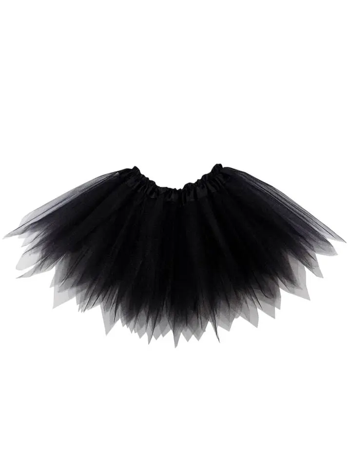 Black Fairy Princess Dress Up Ballet Dance or Halloween Costume Pixie Tutu Skirt for Kids, Adults, Plus