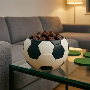 Football Shape Snack Tray 5.9 Inch Resin, Football Theme Party Platter, Snack Bowl, Snack Plates for Birthday Sports Parties, Decorative Item for Kids and Adults, Football Snacks