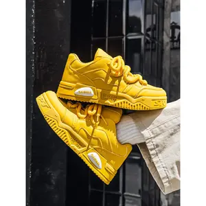 Men’s sporty lace-up thick-soled sneakers, breathable and comfortable all-season shoes, outdoor skateboarding shoes, trainer/sneaker shoes