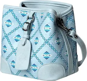 AZTEC Southwest Bucket Purse for Women PU Leather with Adjustable Strap & Multi-Compartment Design Soft Durable Aztec Pattern Magnetic Buckle Closure