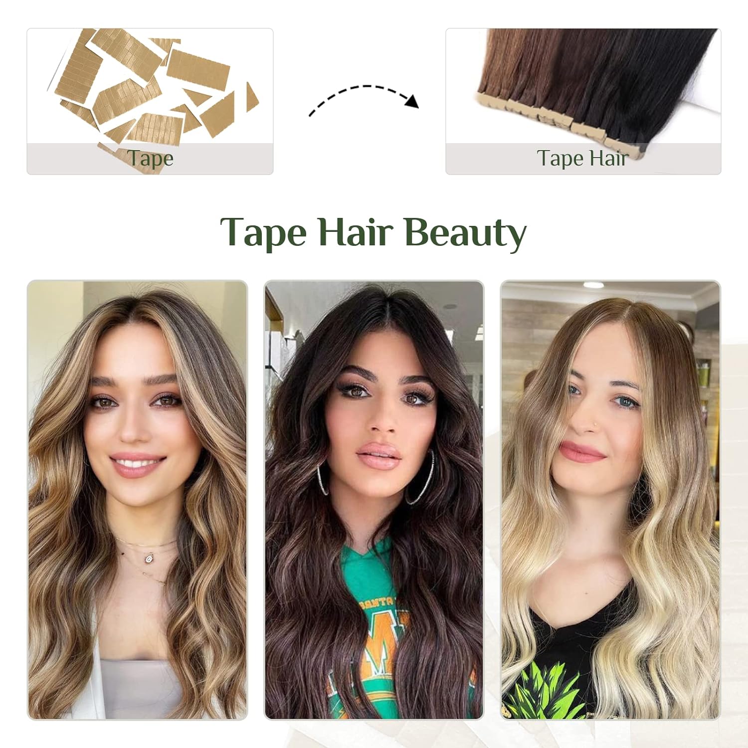 Doores Hair Extension Tape Tabs Double Sided Replacement Tape Adhesive Invisible No Residue Transparent Tapes for Hair Extensions,48 Tabs (4 x 0.8 cm/1.57 x 0.31 inch) Haircare Heatless  TikTokShopBlackFriday SpringStatements