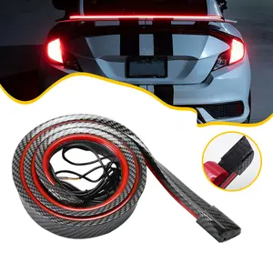1.2M Carbon Fiber Look LED Car Tail Brake Light Bar Strip Rear Spoiler Lip Trim
