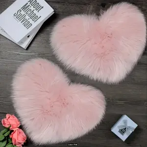 Two-Piece Heart-Shaped Faux Wool Rugs, Soft and Comfortable, Skin-Friendly Touch, Warm and Durable, Perfect for Bedroom Decor, Fluffy Modern Rug, Furry Soft Rugs