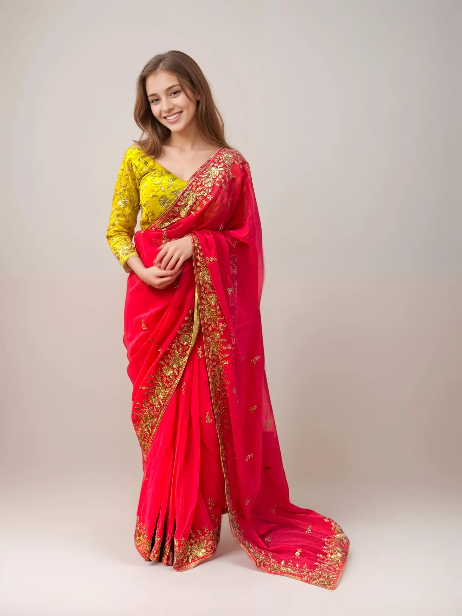 Ready-to-Wear Designer Embroidered Georgette Sarees