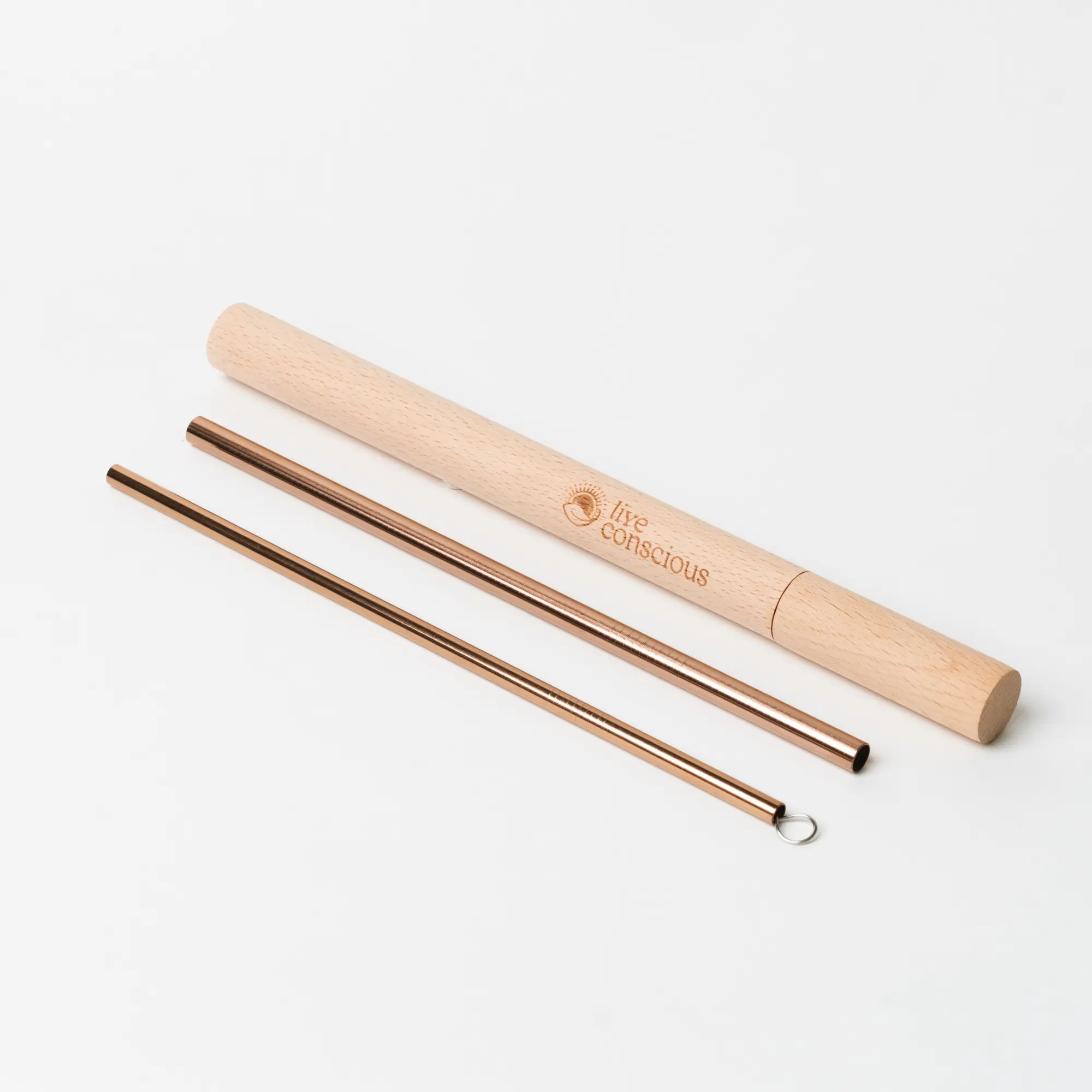 Live Conscious Reusable Straws Travel Set - Two 304 Stainless Steel Straws with Pipe Cleaner and Bamboo Case - Eco Friendly Live Conscious Reusable Straws Travel Set - Two 304 Stainless Steel Straws with Pipe Cleaner and Bamboo Case - Eco Friendly