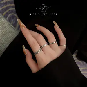 SheLuxeLife | Set of 4 Sliver Korean Style