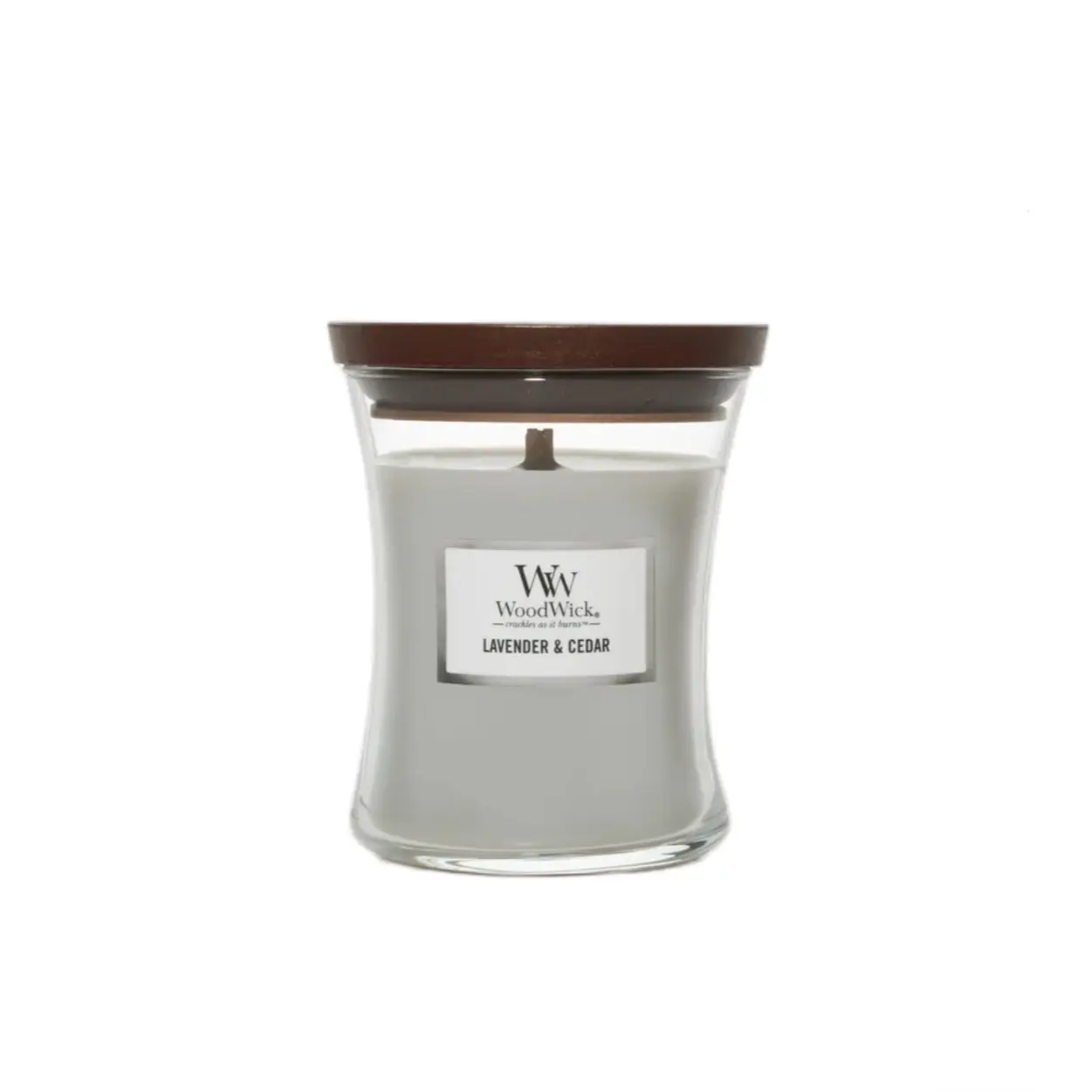 WoodWick Medium Hourglass Candle - Lavender & Cedar Fragrance, Cozy Aroma, Home Decor Piece, Ideal Gift for Home Supplies Enthusiasts