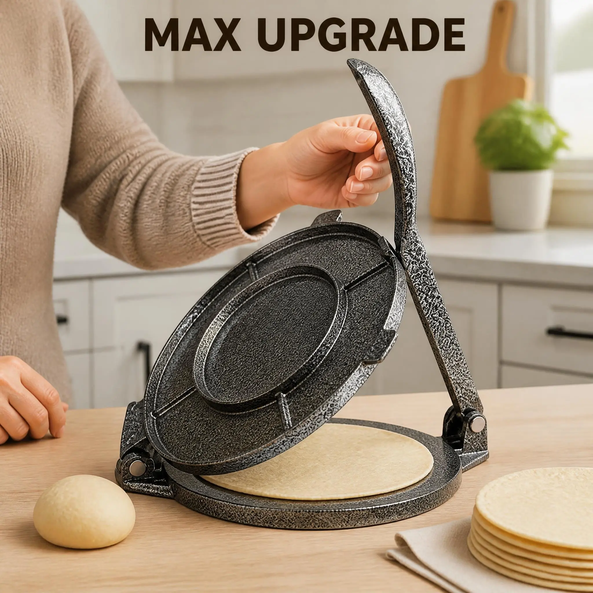 Premium Tortilla Maker, Upgraded Manual Dough Press for Empanadas and Quesadillas