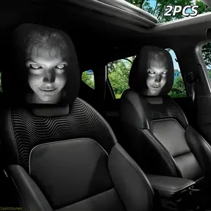 2 Piece Car Headrest Cover Set - Universal Fit For Car Truck SUV, Washable Durable Seat Protector, Stylish Automotive Interior Accessory, Comfortable For Long Trips, Daily Car Use, Street Style Vehicle Decor, Modern Functional Cushion