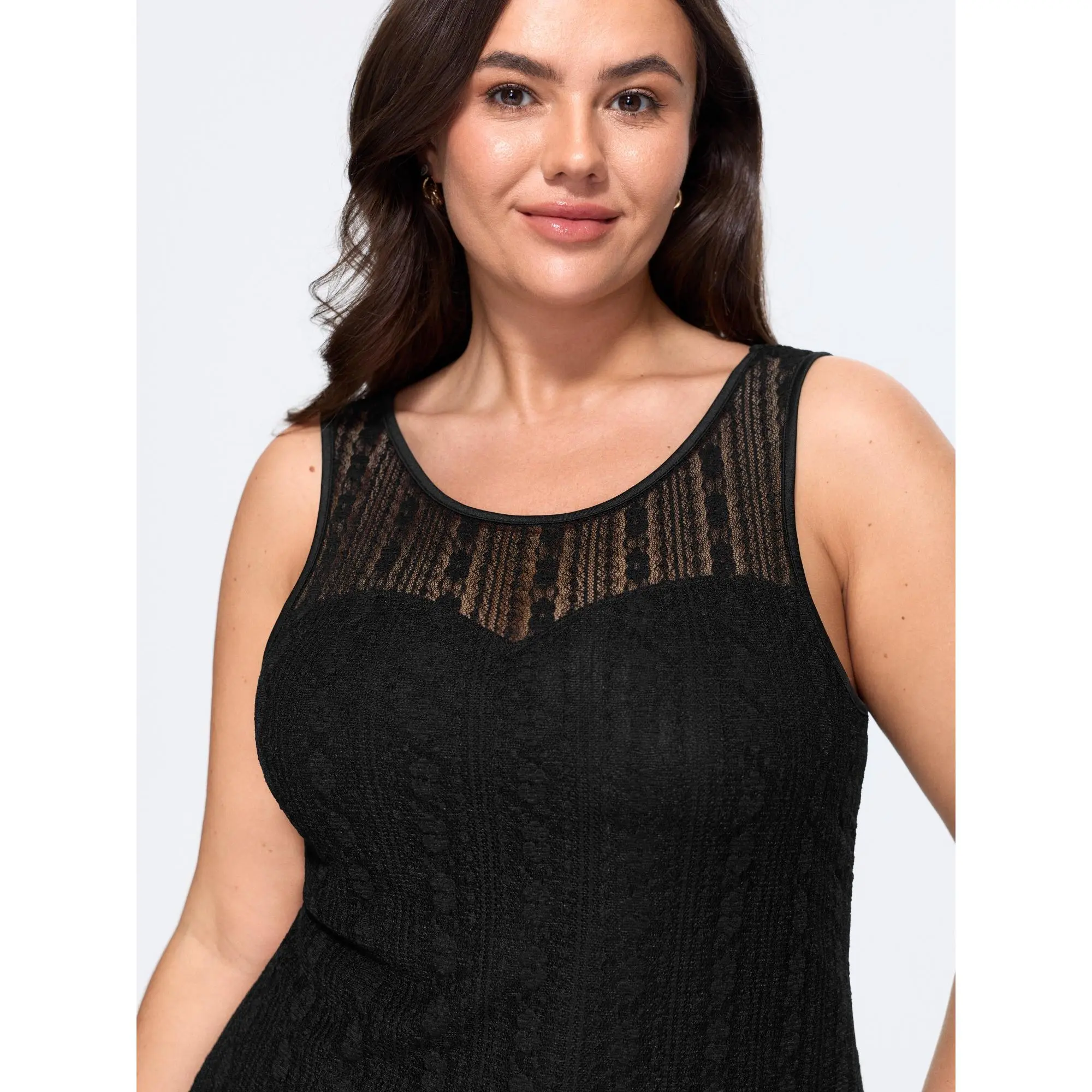 BLOOMCHIC Plus Size Sheer Floral Lace Layering Tank Top[M-6X] 2026 Summerfinds