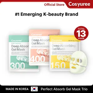 Perfect Absorb Gel Mask Trio┃Collagen Peptide + Vitamin C Ceramide + PDRN Panthenol┃Overnight Deep Absorbing Korean Facial Mask Set