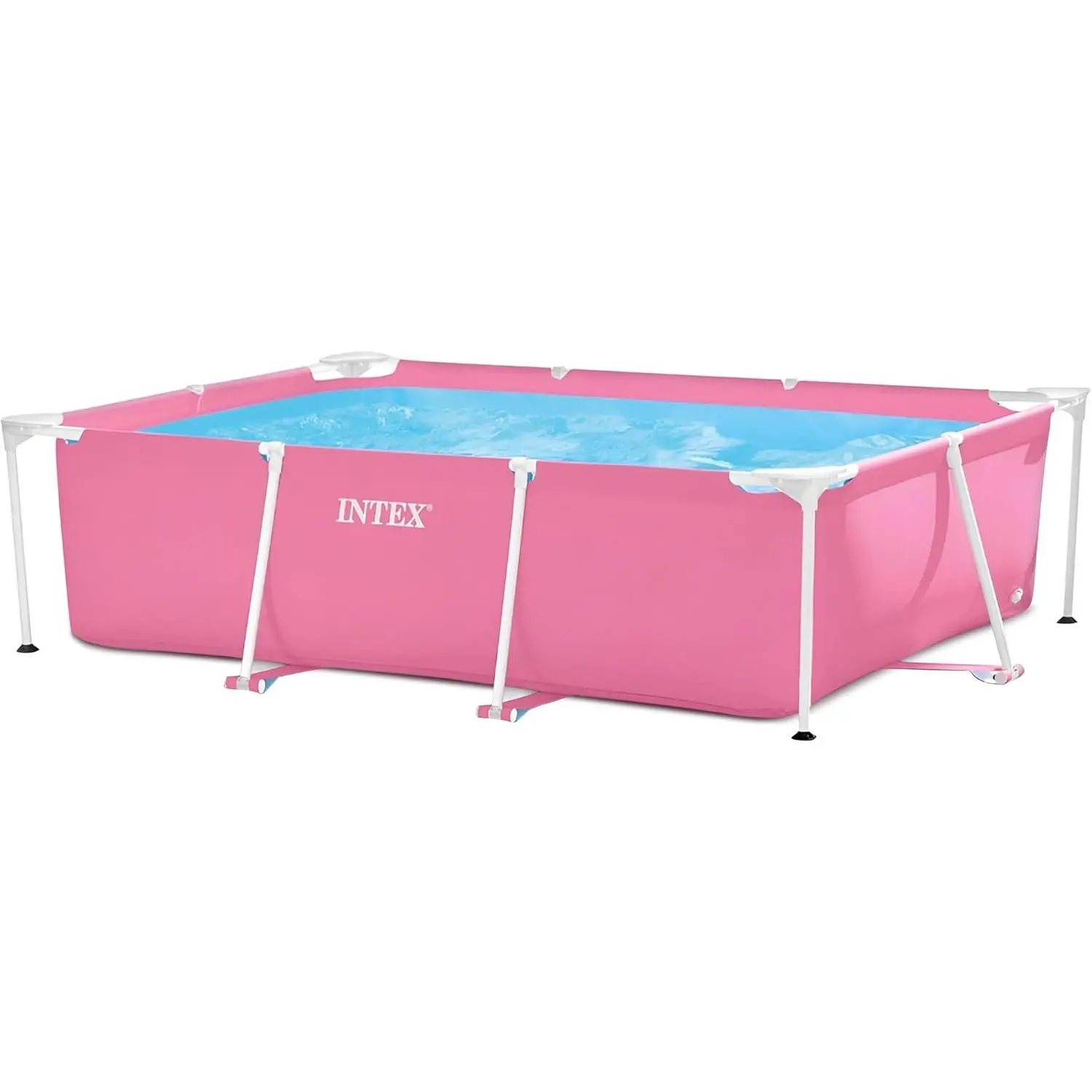 INTEX PVC/Metal Rustproof Steel Frame Above Ground Pool Set - 7 ft x 5 ft x 23.5 in Rectangular Outdoor Option for Easy Pool Set Up