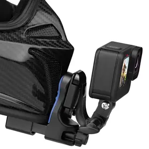 Helmet Chin Mount for Gopro Hero 11/10/9/8/7/6/5/4/3, Dji Osmo Action, Yi, Akaso, Apeman, Acrosstour Cameras, Bikers, Motorcyclists, Skiers