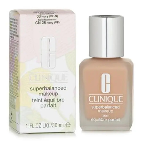 Clinique Superbalanced Hydrating Moisturizing Oil Cosmetic Foundation, No. 03/CN 28 Ivory, 30ml/1oz Full Coverage, Concealer Makeup