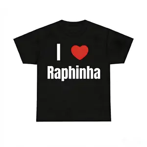 Game Day Clothing Cotton T-Shirt Featuring I Heart Raphinha Graphic for Fans