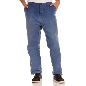 1940S Indigo Blue Cotton French Workwear Pants