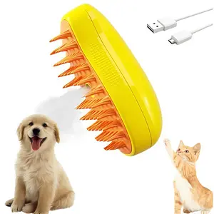 3 in 1 Pet Steam Brush with Mist Anti-Static Spray,Steamy Cat/Dog Brush Cat Steam Brush Pet Hair Brush with Mist Anti-Static Spray,Pet Hair Removal Brush, Pet Grooming Tool for Dog & Cat, Cat Hair Brush for Removing Tangles and Loose Hair, Shedding Brush