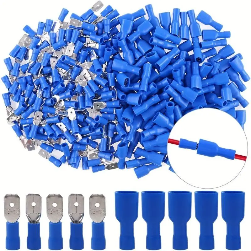 50 Pairs Gauge Fully Insulated Male/Female Spade Quick Splice Wire Terminals - The Perfect Wire Crimp Connector Set! Plastic Connectors