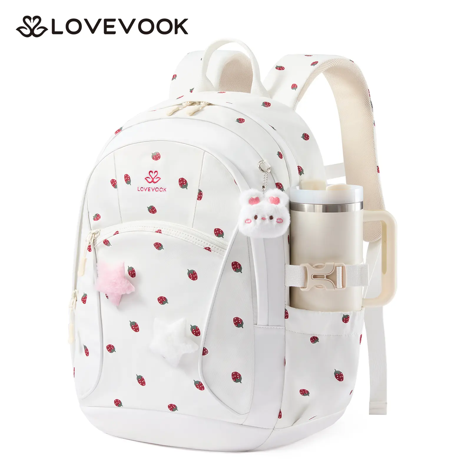 LOVEVOOK School Backpack for Teen Girls & Kids, Lightweight Large Capacity Waterproof Bookbag with 15.6" Laptop Compartment, Cute Ergonomic Bag for Elementary Middle School Students
