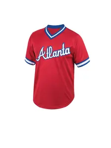 Men's Letter Patched Baseball Jersey, Stylish Jersey, Casual Loose Red Short Sleeve V Neck T-Shirt for Summer, Fashion Men's Top for Daily Wear