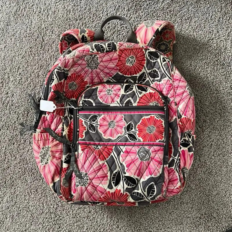 Vera Bradley Quilted Floral Backpack, Pink Black White Red Color Options