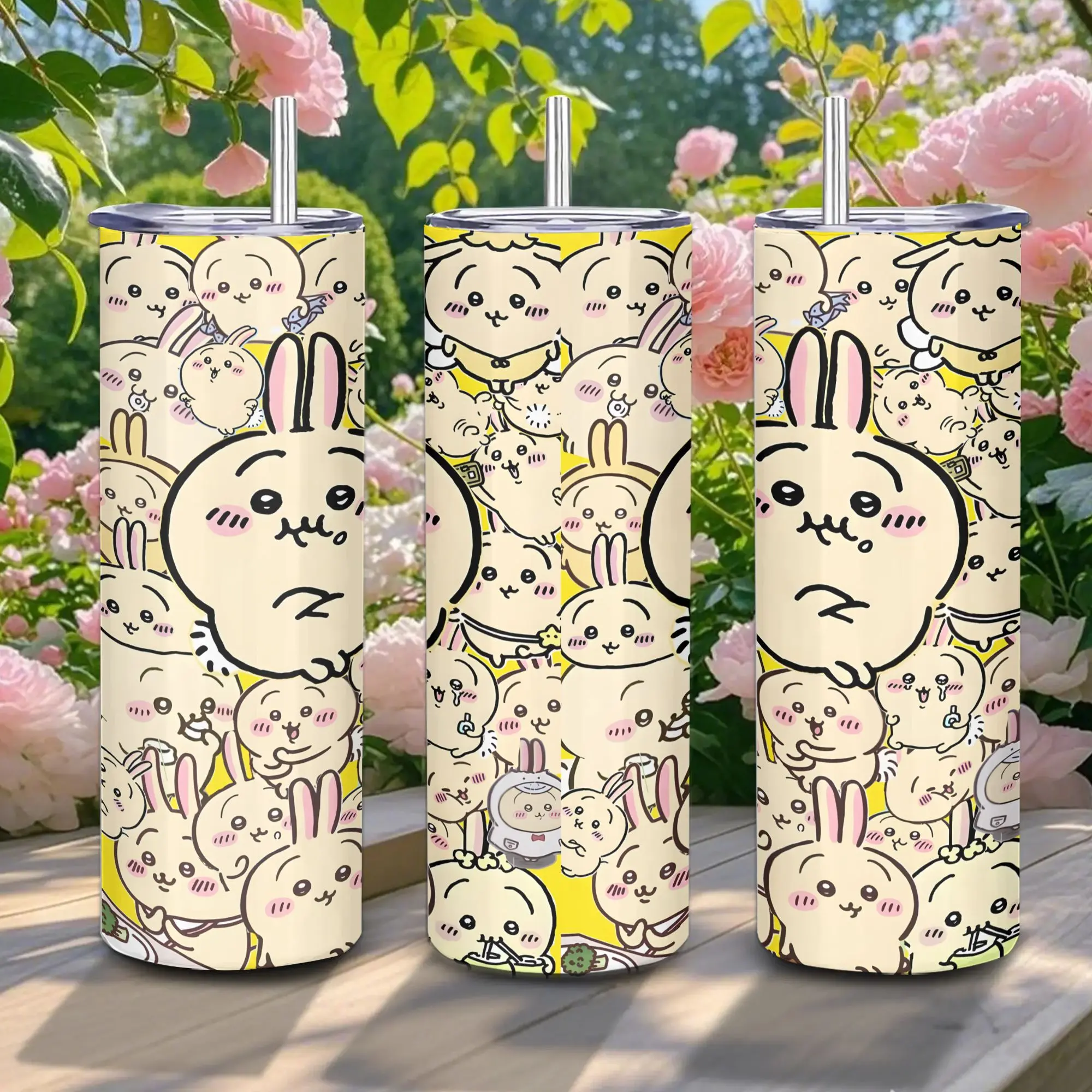 20oz Stainless Steel Tumbler, 1 Count Chiikawa Pattern Insulated Water Bottle, Stainless Steel Thermos, Stainless Steel Flask, Drinking Cup for Home Office School, Boyfriend Gift, Drinkware, Summer Cool Bottle