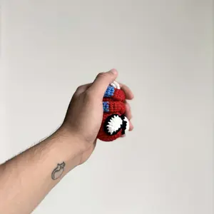 Cute Crochet Rearview Mirror Hanger – Handmade Yarn Plush Ornament